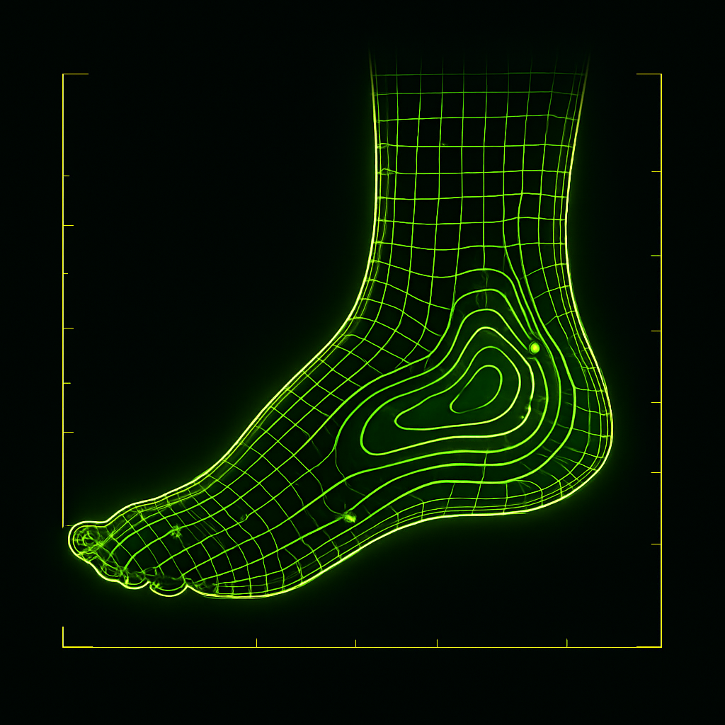 3D-scanning av fot med biomekaniska datapunkter